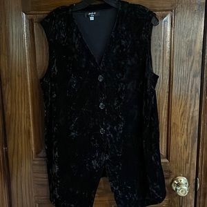 COPY - a.b.s. Collection Vintage Black Crushed Velvet Vest Size S